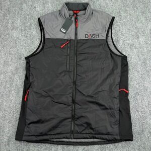 Straight Down Vest Men's Small Black Grey Jasper Insulated Dash Full Zip